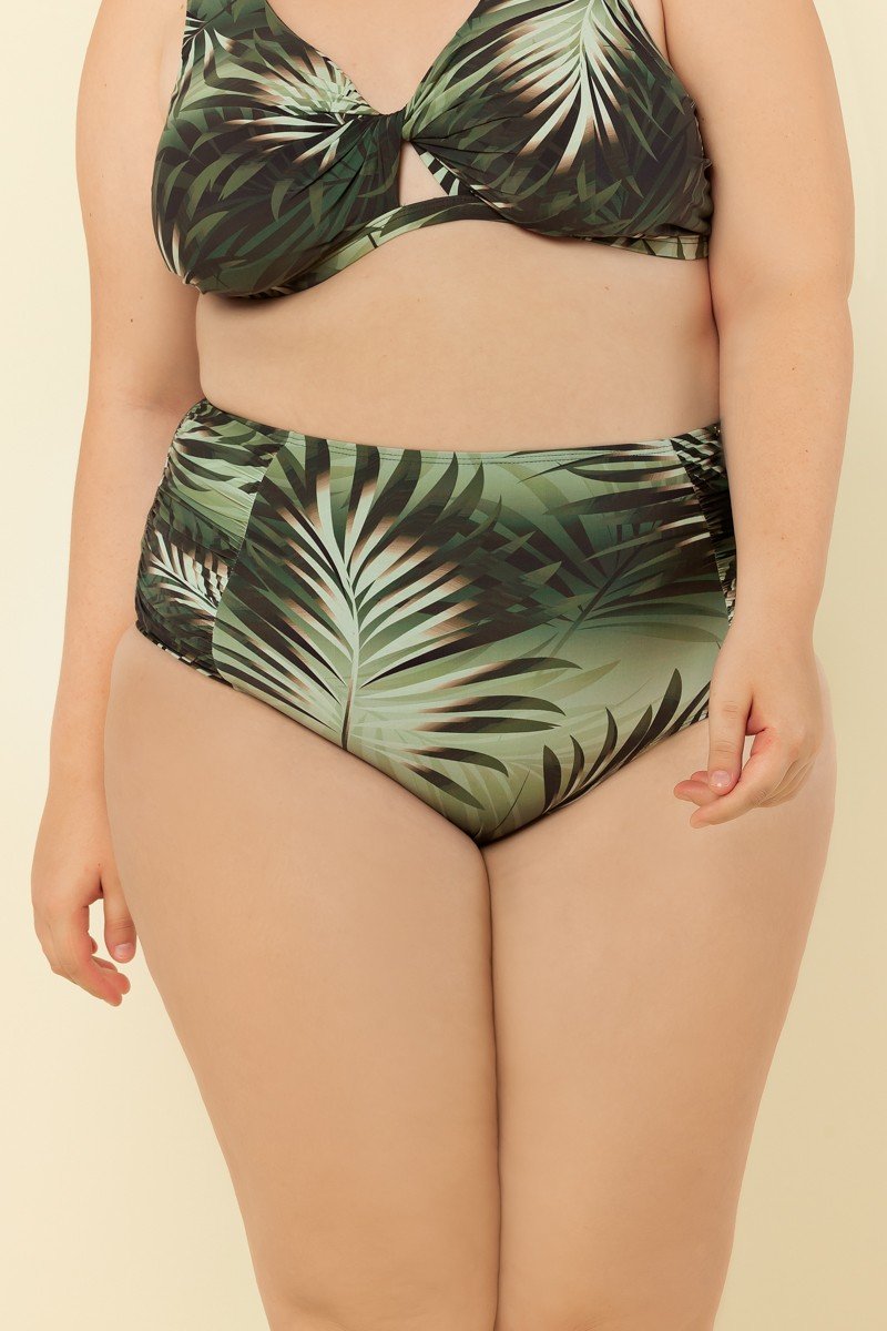 Calcinha Biquini Hot Pant Plus Size Estampa Exotic Green Mardu
